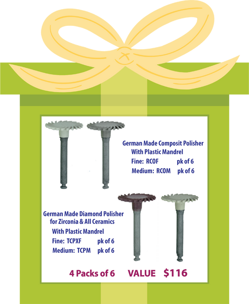 product gift +1000 - 4 (4 Packs of German Feather Polishers w/ Plastic Mandrel)