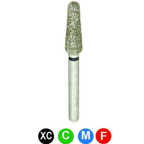 thumbnail image 2 of Premier Gold Plated Diamond Dental Burs – Round End Taper G856/025M – Medium Grit – Pack Of 5 2 of 5