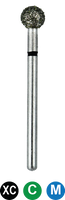 FGOSA5L4  801/035 Surgical Round Diamond 25mm Total Bur Length - PK5
