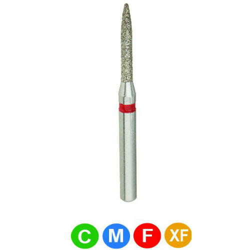 CROSSTECH MultiUse Dental Diamond Bur – Flame Shape, Extra Fine Grit, 860/012XF – 5 Burs